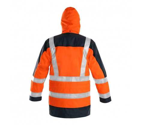 Dlhá reflexná pracovná bunda Cxs London 5v1, oranžovo-modrá veľ. L