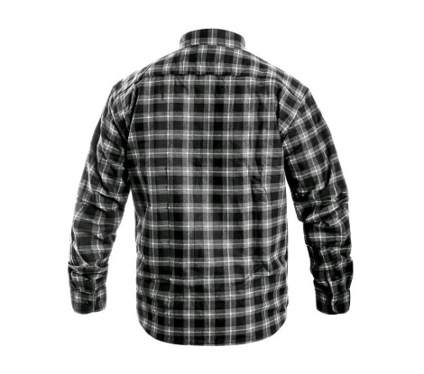 Flanelová košeľa CXS TOM s dlhým rukávom sivo-čierna veľ. 39/40