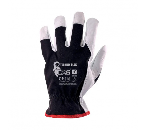 Kombinované rukavice TECHNIK PLUS, čierno-biele, veľ. 10