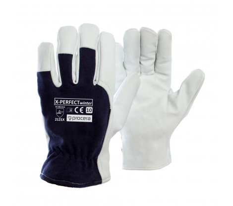 Kombinované kožené zimné pracovné rukavice X-Perfect, veľ. 10