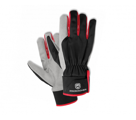 Kombinované ochranné pracovné rukavice BNN Carpos Velcro grey/red veľ. 8