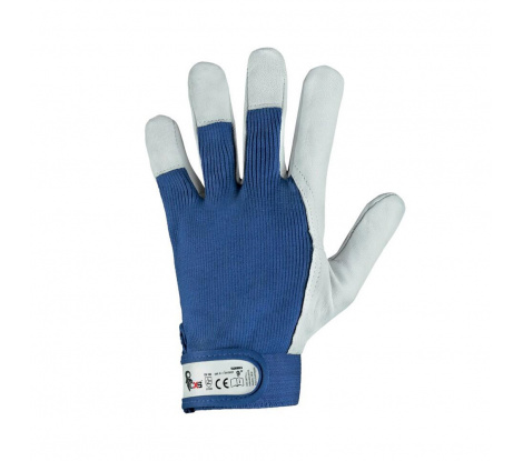 Kombinované pracovné rukavice CXS Technik A, modro-biele, veľ. 7