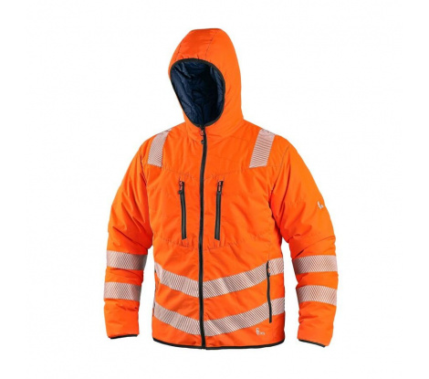 Obojstranná reflexná zimná pracovná bunda Cxs Chester, oranžová, veľ. 2XL