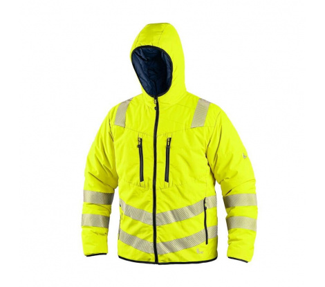 Obojstranná reflexná zimná pracovná bunda Cxs Chester, žltá, veľ. L