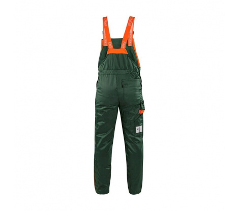 Pánske pilčícke nohavice s náprsenkou LESNÍK zeleno-oranžové veľ. 52