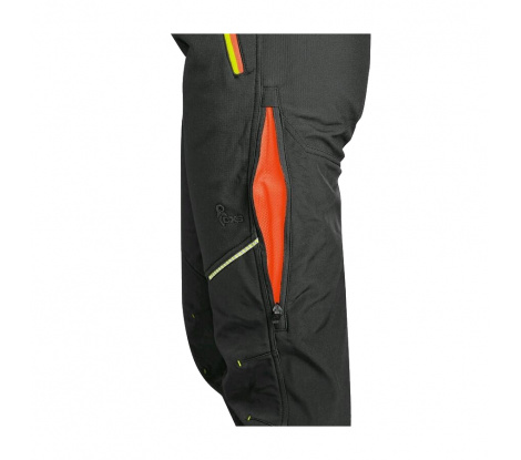 Pánske zimné softshellové nohavice CXS TRENTON s HV žlto-oranžovými doplnkami veľ. 58