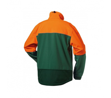 Pracovná lesnícka softshellová bunda SANDORN zeleno-oranžová veľ. L
