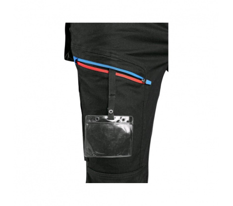 Pánske pracovné nohavice Cxs Leonis čierno-modro-červené veľ. 64