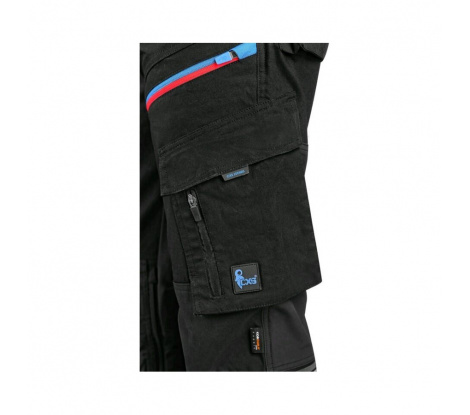 Pánske pracovné nohavice Cxs Leonis čierno-modro-červené veľ. 52
