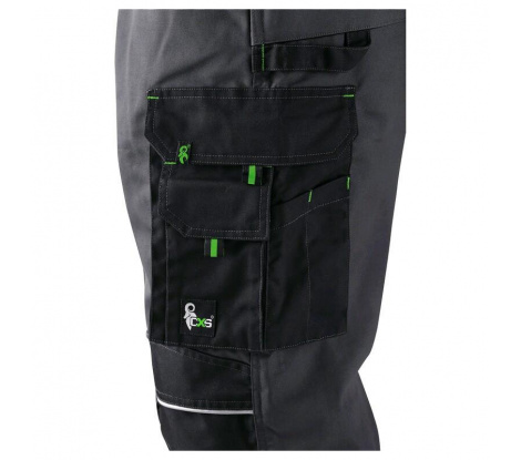Pánske nohavice na traky CXS SIRIUS TRISTAN, šedo-zelené, veľ. 44