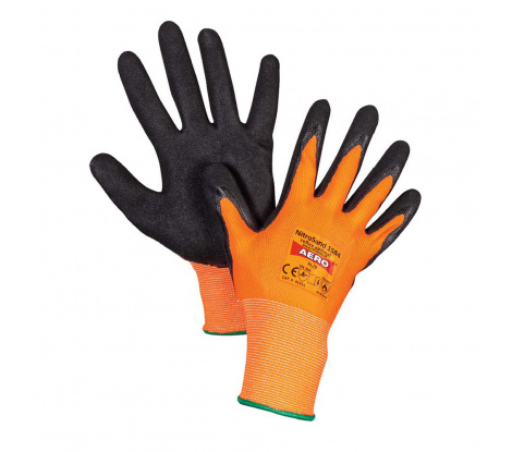 Pracovné rukavice Aero 1584 NitroSand nitril, oranžové, do 100°C, veľ. 11