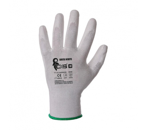 Povrstvené rukavice BRITA biele, veľ. 6