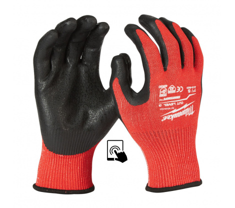 Pracovné rukavice Milwaukee proti porezaniu 4932471421, Cut C, SmartSwipe veľ. 9