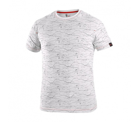 Pánske tričko CXS Marmoro, biele, krátky rukáv, veľ. 3XL