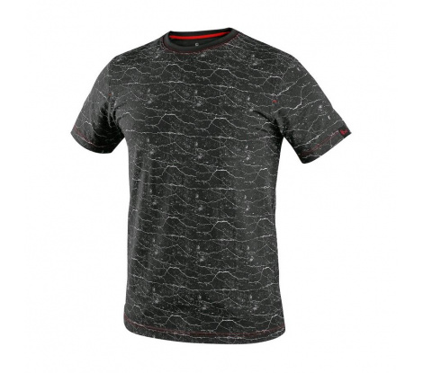 Pánske tričko CXS Marmoro, čierne, krátky rukáv, veľ. 4XL