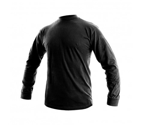 Pánske pracovné tričko s dlhým rukávom CXS Petr, čierne, veľ. 5XL