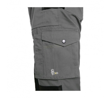 Pánske skrátené elastické pracovné nohavice CXS Stretch, sivé, veľ. 62