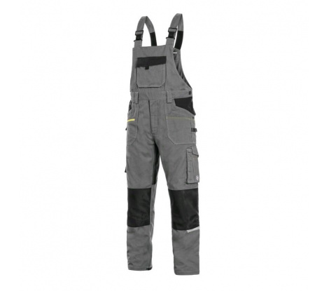 Pánske skrátené pracovné nohavice na traky 170-176cm, CXS STRETCH, sivé, veľ. 58