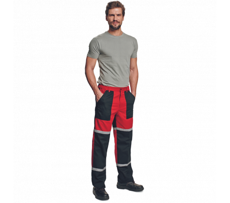 Pánske pracovné nohavice TAYRA červeno-čierne veľ. 50