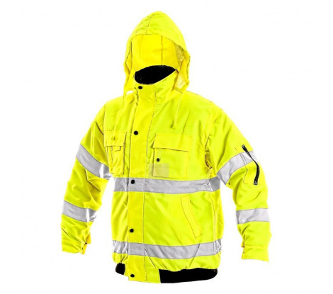 Zimná pracovná reflexná bunda Cxs Leeds, žltá 2v1, veľ. S