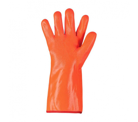Zimné pracovné rukavice Zaro Winter máčené v PVC, oranžové, veľ. 11