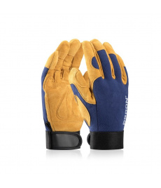Kombinované kožené pracovné rukavice so suchým zipsom AUGUST 
